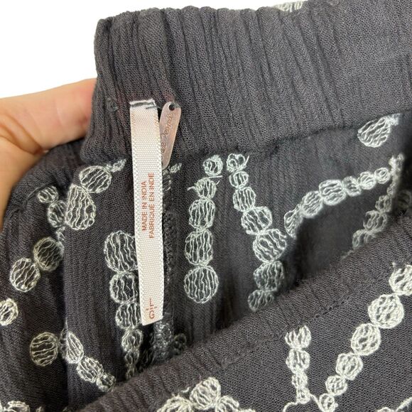 Free People Gray Embroidered Boho Jogger Pants Women's Large - Picture 5 of 5